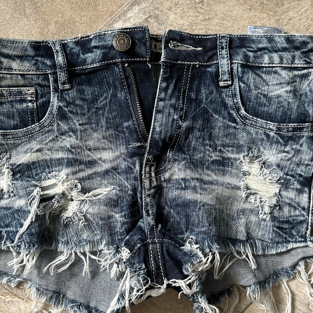 Whitewashed jean shorts
